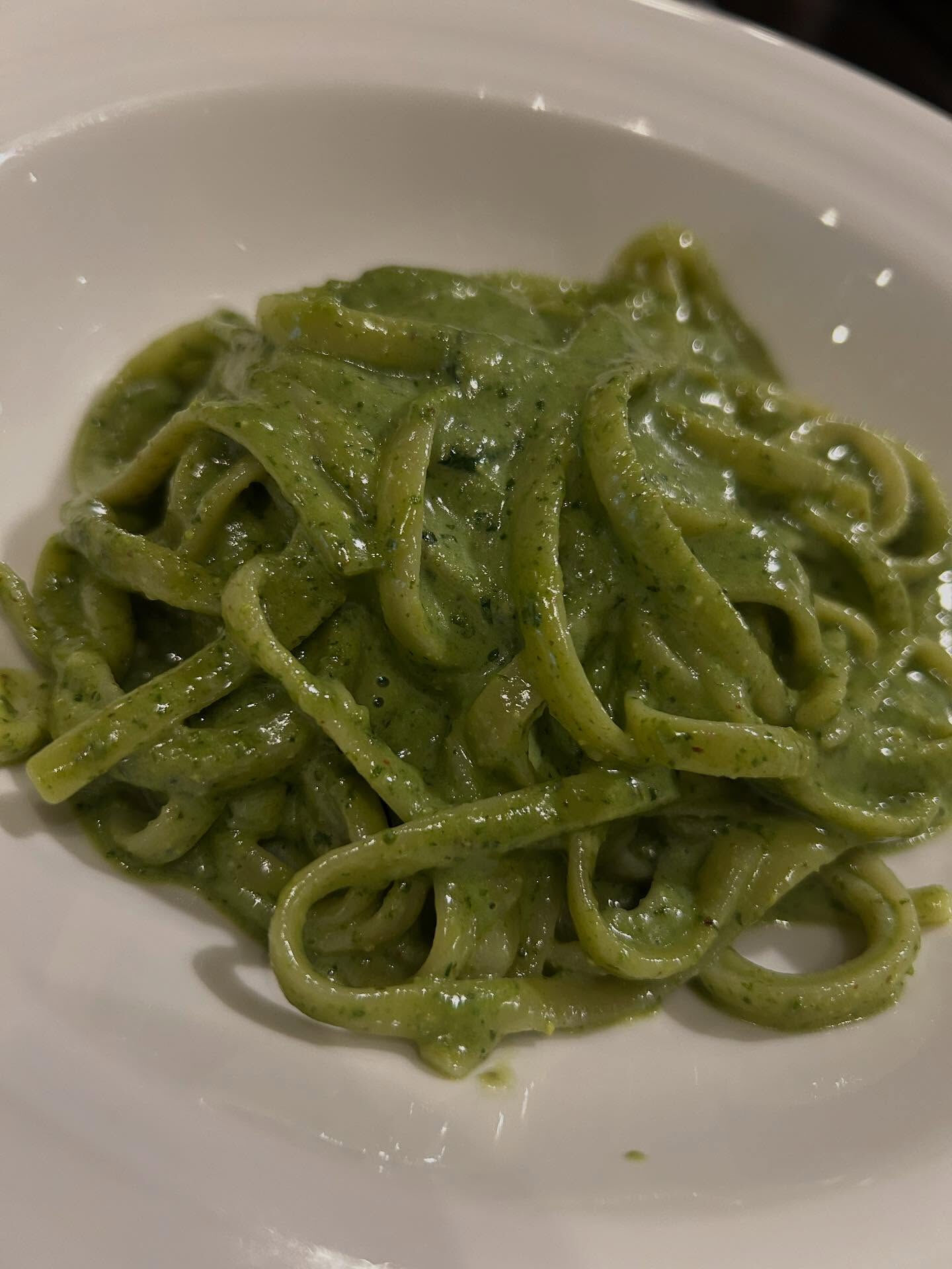 linguine al pesto.