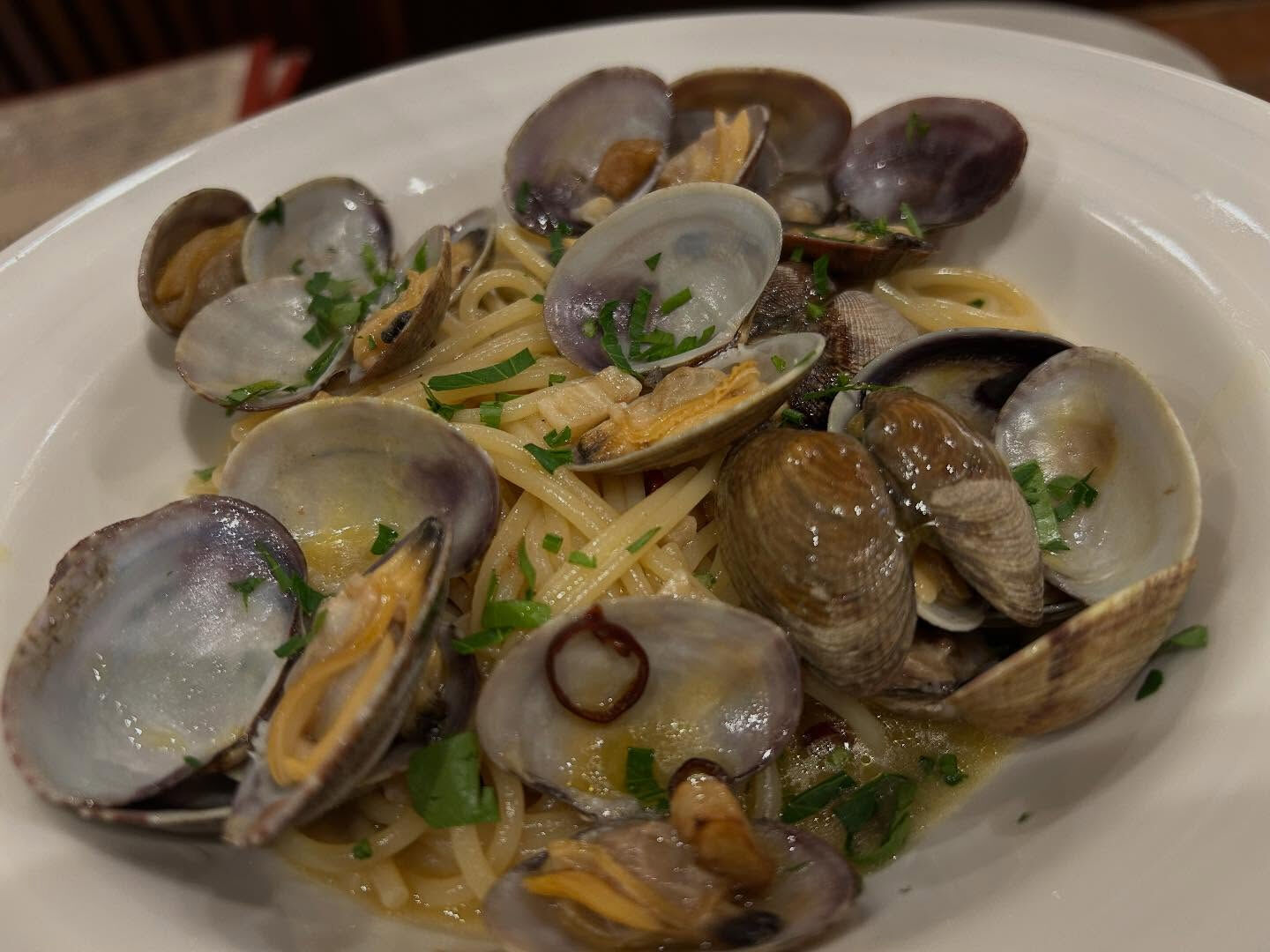 Spaghetti alle vongole bianco.