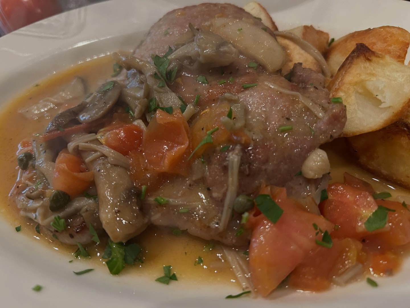 Maiale al Marsala con funghi, 