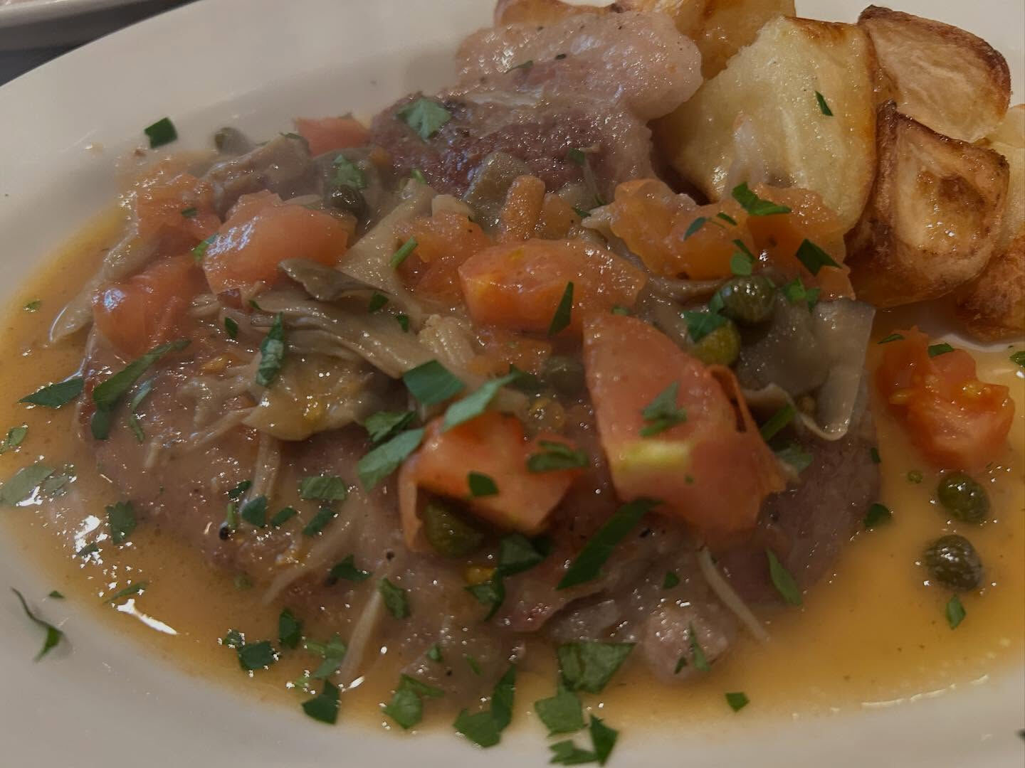 Maiale al Marsala con funghi, 